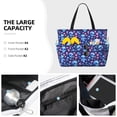thumbnail image 3 of Disketp Blue Skull Flower Large Capacity Beach Bag, Waterproof Sandproof Beach Swim Pool Bag Tote Bag for Women, 3 of 7