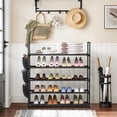 thumbnail image 6 of Behome 5-Tier Metal Shoe Rack, Shoe Rack Storage Organizer with Side Pocket, Shoe Shelf for Entryway, Closet, Bedroom, Living Room, Black, 6 of 6