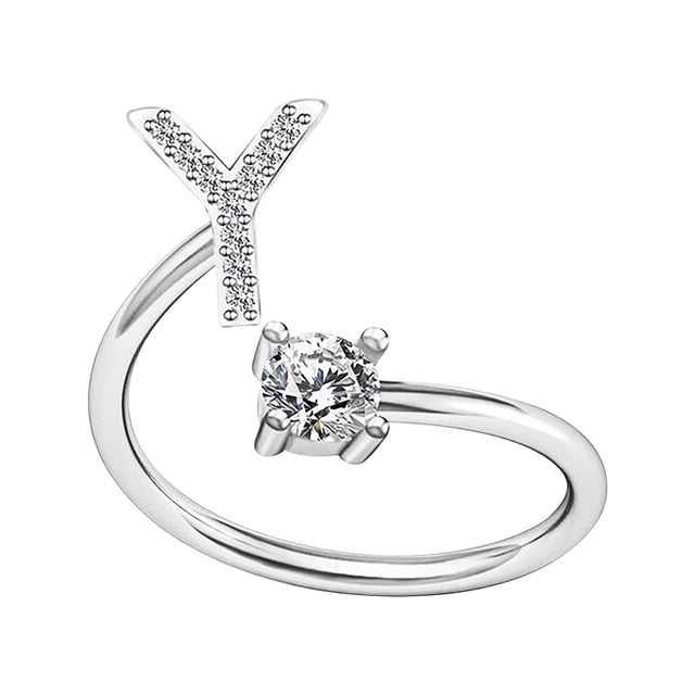 TIMIFIS Rings Knuckle Stacking Rings Women's Fashion Opening Ring Couple Ring Opening Letter Ring Jewelry Rings for Women;Teen Girls;Man - Summer