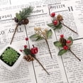thumbnail image 3 of Palillos navideños artificiales, palitos de flores nevados, adornos de piñas que aportan un encanto rústico a la decoración de tu árbol de Navidad, seguros para el medio ambiente y los seres humanos,, 3 of 5