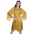 thumbnail image 1 of Moomaya Printed Womens Kimono Sleeve Robes Satin Silk Getting Ready Bridal Robe Coverup, 1 of 7