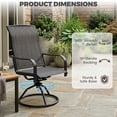 thumbnail image 5 of Decksplore Patio Swivel Chairs Set of 2, Outdoor High Back Dining Chairs with All Weather Textilene Fabric, Grey, 5 of 7