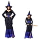 thumbnail image 2 of Conjunto de disfraz de Halloween azul y negro, vestido de bruja, traje de fiesta para disfraces, cosplay (vestido+sombrero+collar, talla XL), 2 of 7