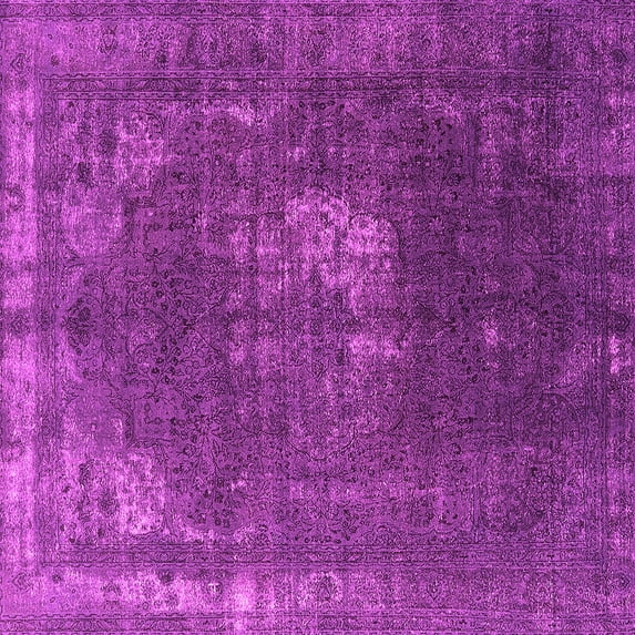 Ahgly Company Indoor Square Oriental Pink Industrial Area Rugs, 3' Square