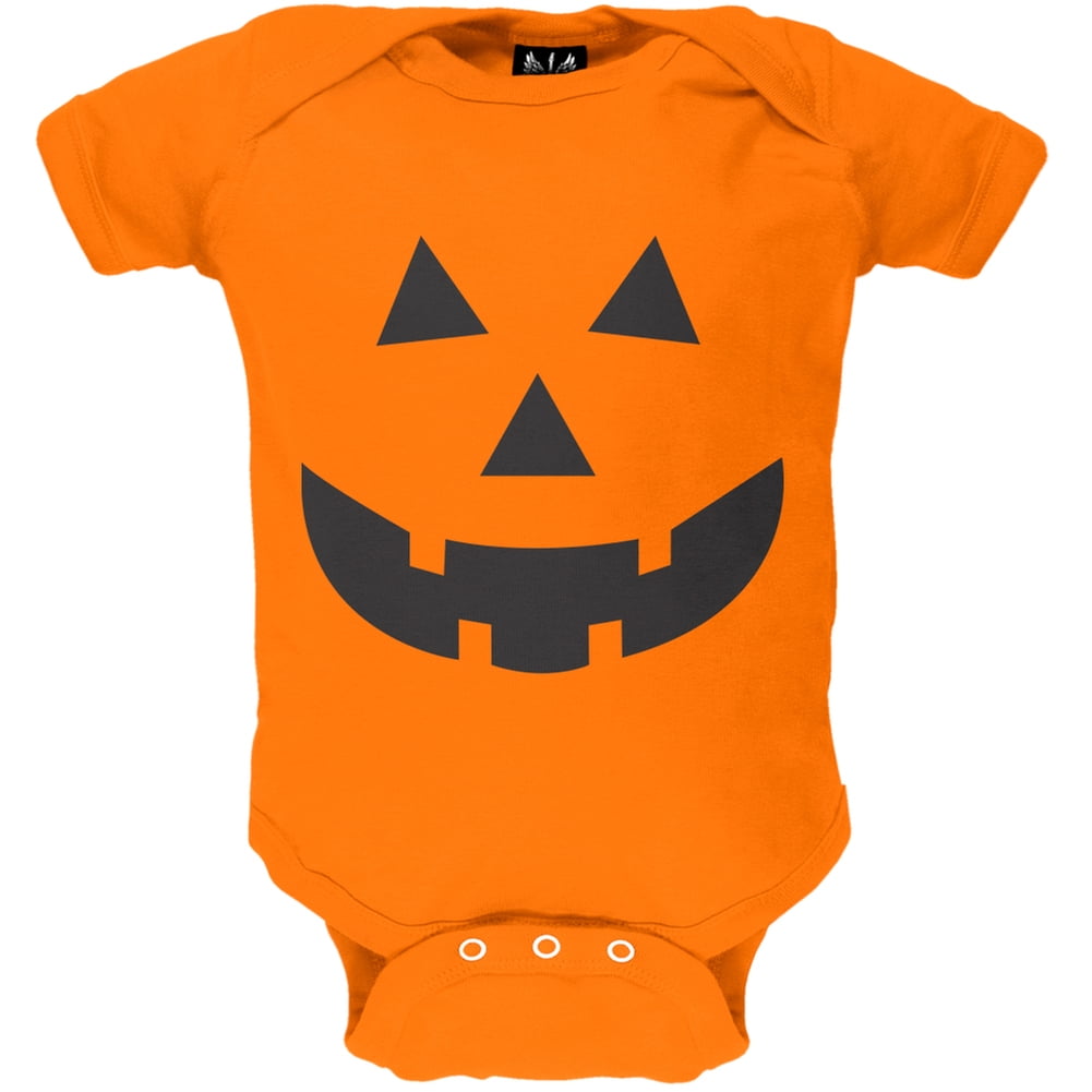 Old Glory Halloween Pumpkin Jack O Lantern Face Baby One Piece 3 6 Months Walmart Com Walmart Com