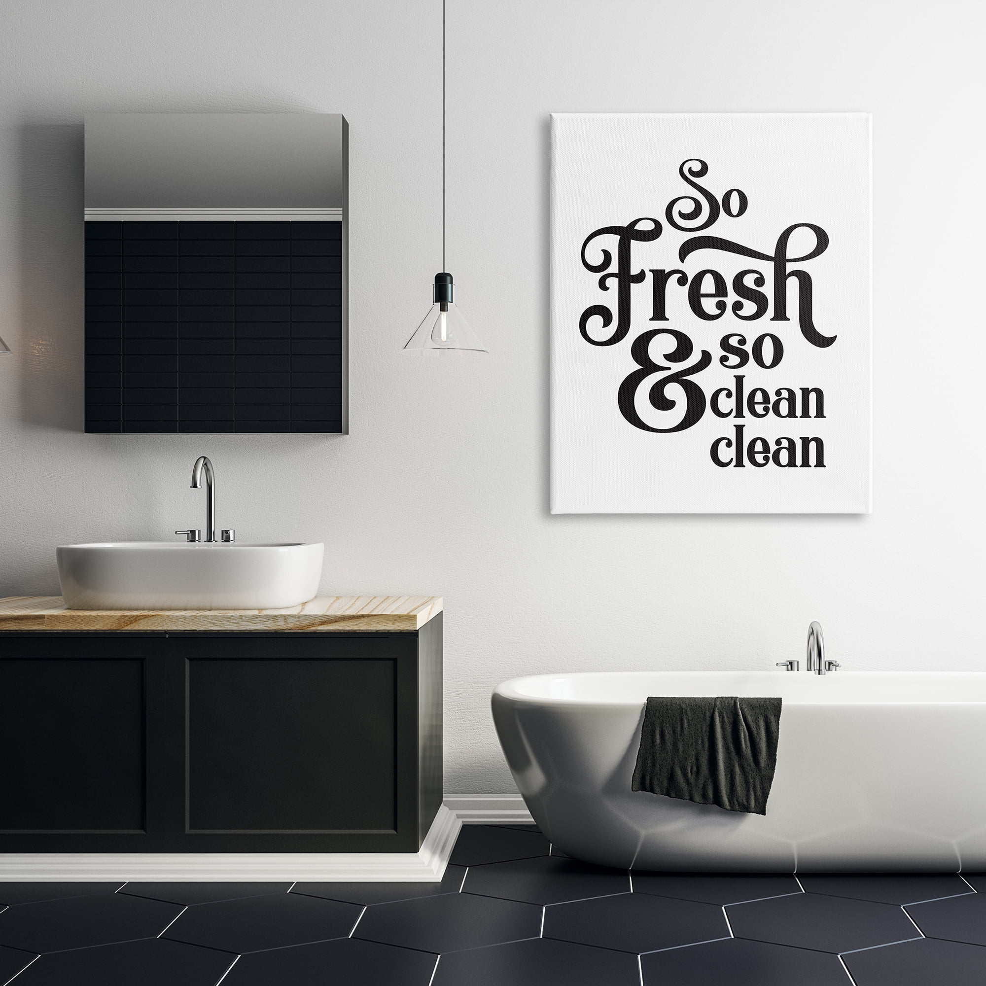 Stupell Industries So Fresh And Clean Phrase Laundry Room Humor, 36 x 48, Designed by Lettered and Lined