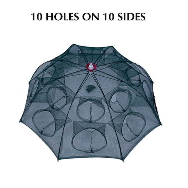 Qualitchoice Foldable Crayfish Fishing Bait Crab Net 360-degree Multi-faceted Design Suitable for Fish Prawn Minnow Crawdad