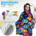 thumbnail image 1 of Blanket Hoodie for Kids Oversized Wearable Hooded Blanket Soft Warm Flannel Hoodie Sweater Blanket Animal Pattern Blanket Sweatshirt One Size Fits All Wearable Blanket with Pockets, 1 of 9