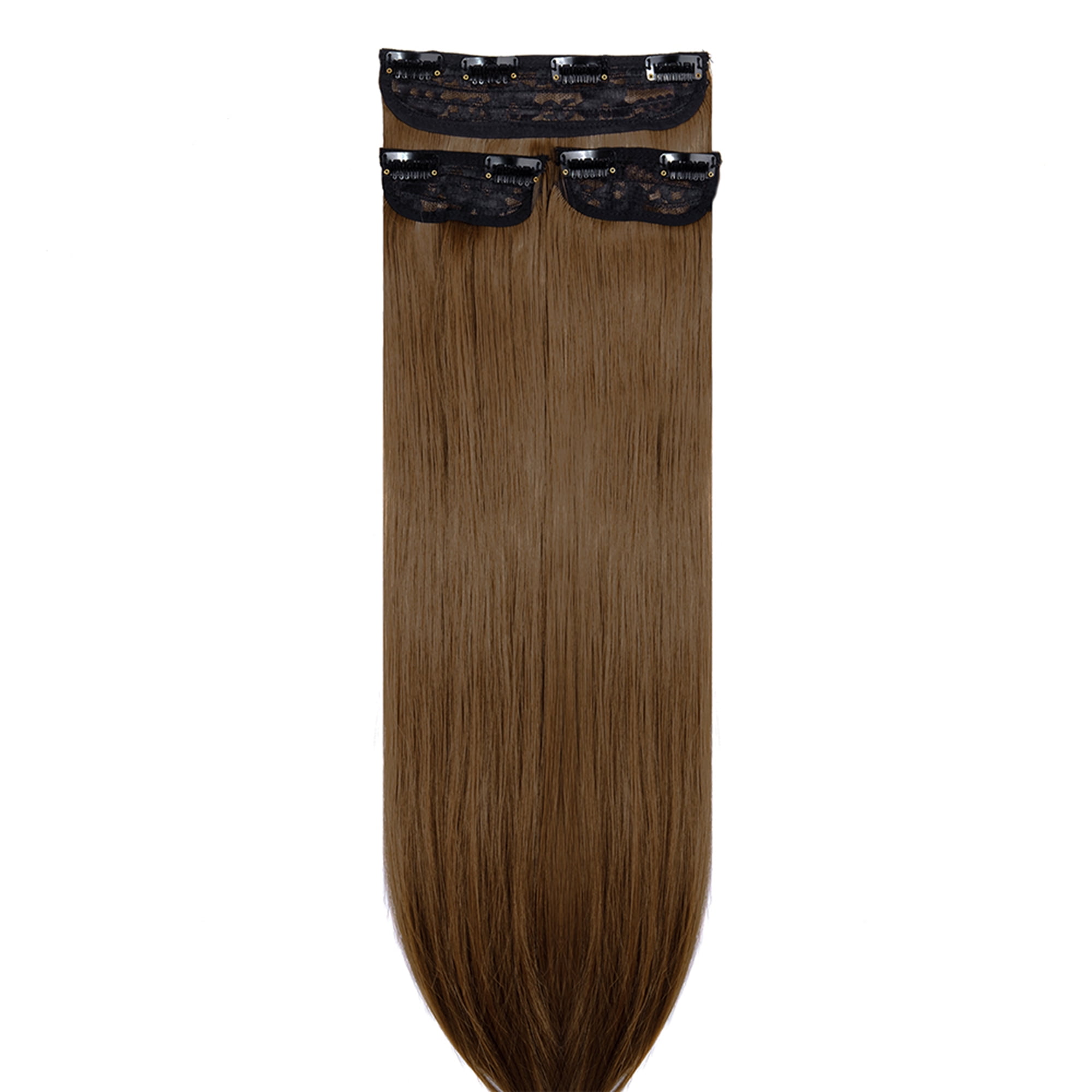 24" Straight Curly Wavy 3 Pieces Hair Extensions Natural Straight Clip