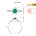 thumbnail image 5 of ANGARA Natural Vintage Inspired Emerald Milgrain Ring with Diamond Halo in Sterling Silver for Women (Size-5mm) | May Birthstone, Birthday, Anniversary, Jewelry Gift for Women | Natural Emerald Ring, 5 of 10