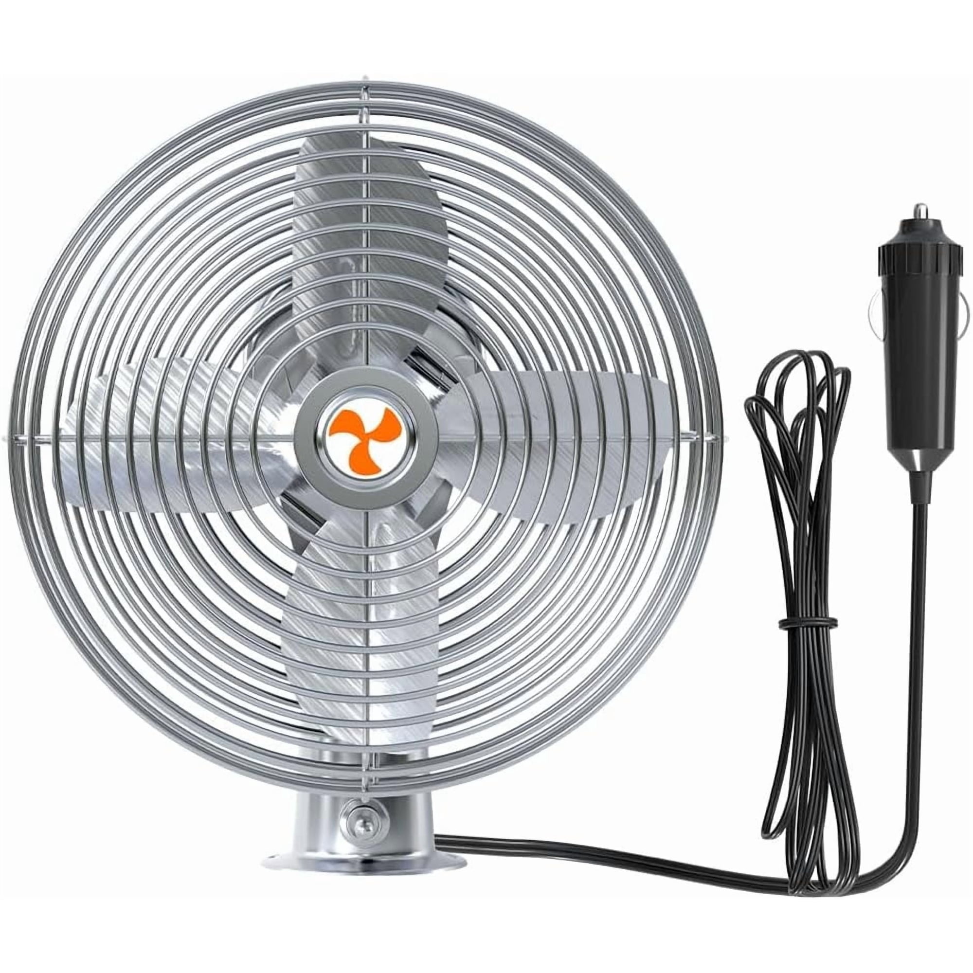 Heavy Duty 12V 6" All-Metal 2-Speed Fan, RV, Truck & Car Cigarette Lighter Cooling Fan, Circulates Air (6FT Cord)