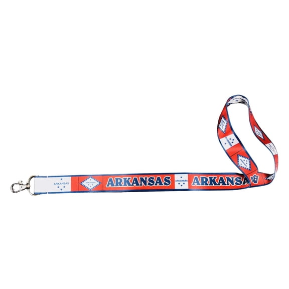 Lanyard - State Flag Arkansas - USA - L062 | ID Badge Holder Strap, Travel Souvenir, Lightweight Everyday Accessory, Neck Strap, Event Accessory