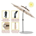 thumbnail image 2 of FLAME&SHADE 9 ft Double Top Solar Powered Outdoor Market Patio Table Umbrella with LED Lights and Tilt, Beige, 2 of 7