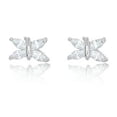 thumbnail image 6 of AVORA 925 Sterling Silver Simulated Diamond CZ Butterfly Stud Earrings, 6 of 6