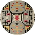 thumbnail image 1 of Ahgly Company Machine Washable Indoor Round Abstract Coffee Brown Area Rugs, 6' Round, 1 of 7
