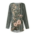 thumbnail image 4 of Xyxonk Plus Size Tops for Women Dressy Fashion Floral Womens Tops Womens Crew Neck Tunic Long Sleeve Tops Floral Print Casual Tee Shirts 5x Women Plus Size Clothing Dark Gray 2XL, 4 of 5