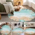 thumbnail image 5 of Round Rug 3.3Ft Washable Non-Slip, Ocean Coastal Circle Area Rugs for Living Room Bedroom, Summer Nautical Beach Coral Starfish Indoor Floor Mats Carpet Runner for Home Decor Aesthetic, 5 of 8