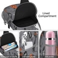 thumbnail image 4 of Sling Backpack,Gray Halloween Ghosts Cats and Pumpkins Sling Bag with Water Bottle Holder,Waterproof Sling Bag for Men/Women with Headphone Jack for Hiking,Travel, 4 of 6