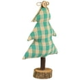 thumbnail image 3 of Plush Plaid Tree Christmas Decoration - 9.25" - Green and Beige, 3 of 7
