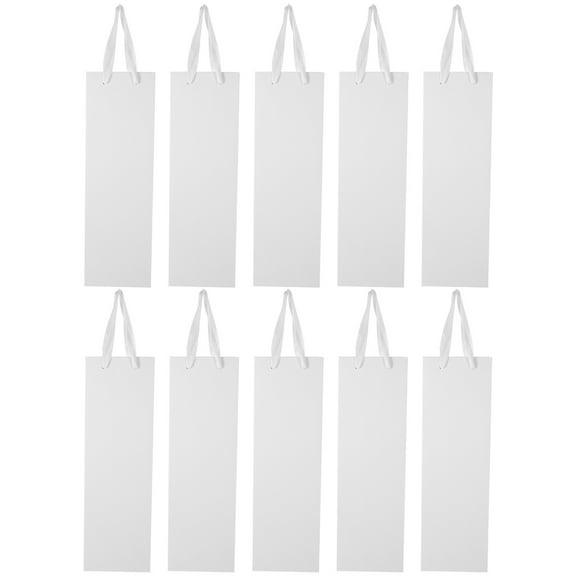 MLINS White Paper Wine Bags for Bottle Gifts with Handles Perfect for Storage Use and Parties 10Pcs