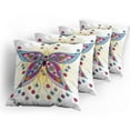 thumbnail image 5 of Ambesonne Ethnic Throw Pillow Cover 4 Pack, Spring Flowers Butterfly, 20", Multicolor, 5 of 7