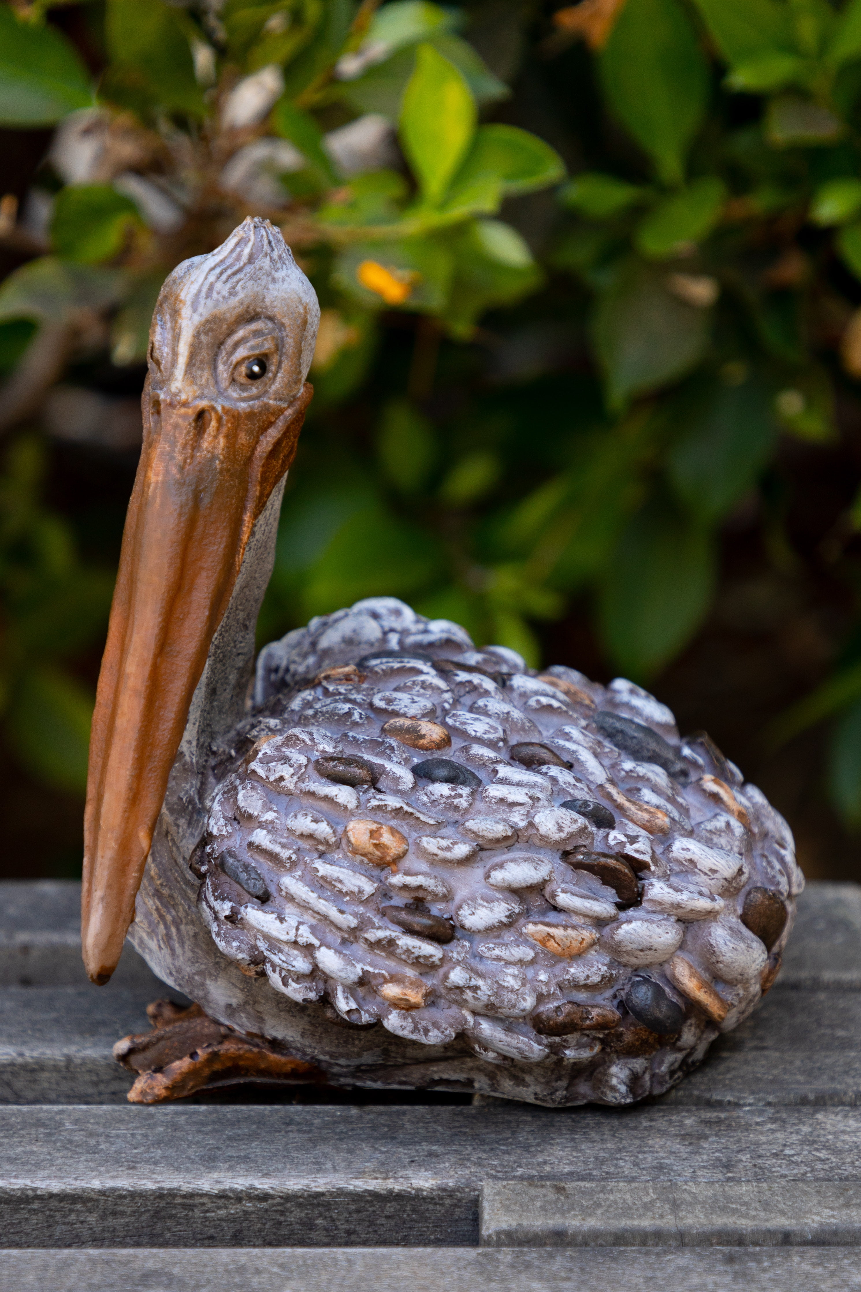 Alpine Pebble Pelican Garden Statue, 8 Inch Tall