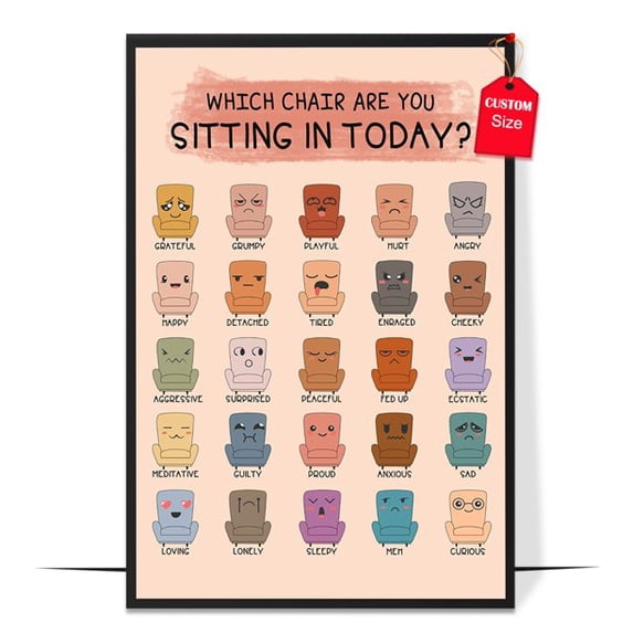 LOLUIS Chair Feelings Poster, Mental Health Poster for Classroom School ...