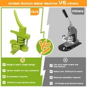 VIFERR DIY Heart Shaped DIY Full Metal Pin Button Maker Machine Installation-Free Button Maker Badge Punch Press with 100pcs Button Parts Easy to Use Best Gift for Kids Christmas Party Present (Green)