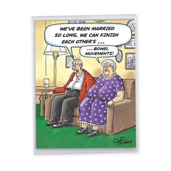 1 Large Funny Anniversary Greeting Card (8.5 x 11 Inch) - Bowel Movements Anniversary Card J9748