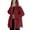 Red, variant on Fashion Women's Fall Winter Coats Solid Color Hooded Jacket Warm Full Zip Long Sleeve Soft Casual Baggy Outerwear