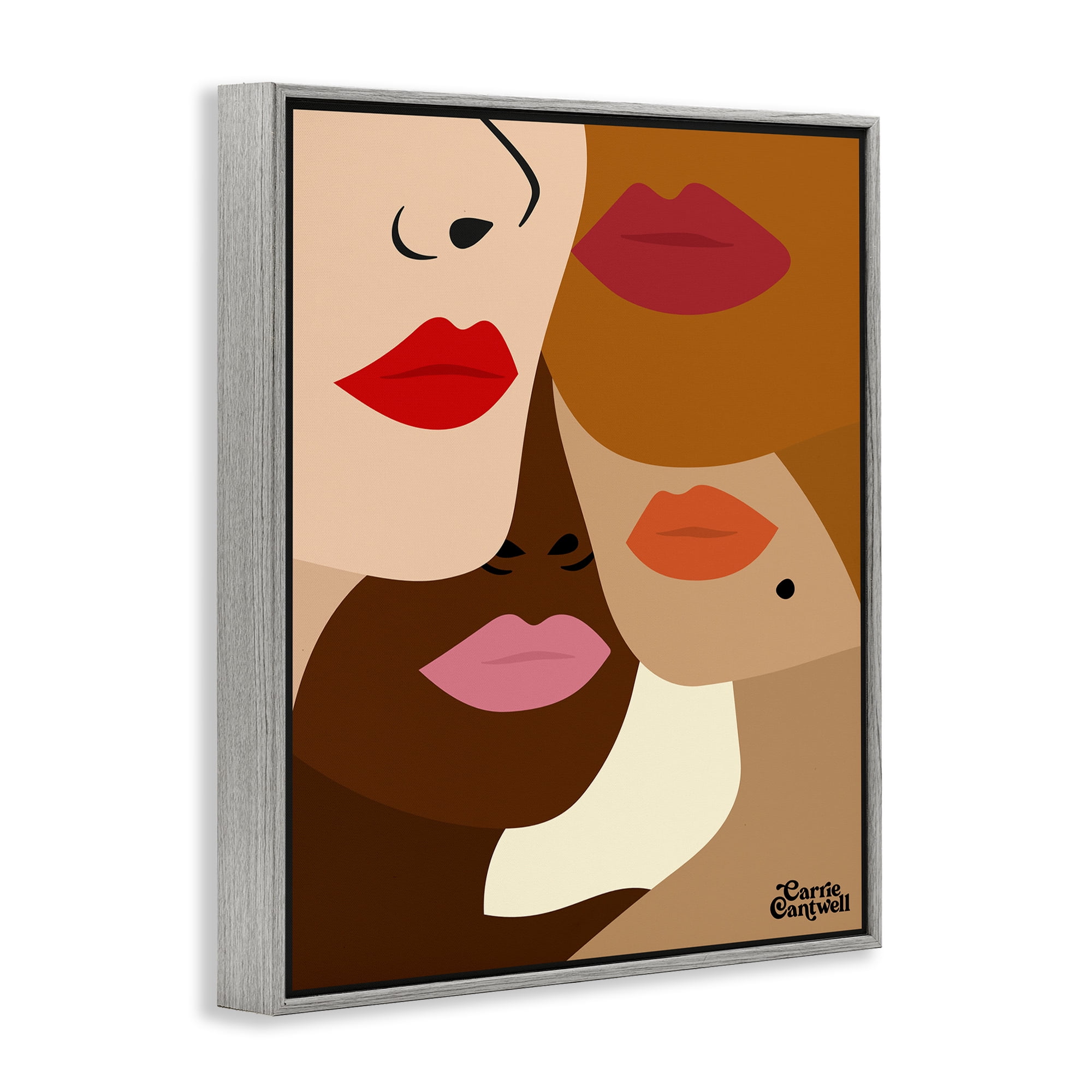 Many Faces of Women Gray Framed Giclee Art, design by Carrie Cantwell