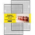 thumbnail image 1 of Anaeat Extra Thick Cooling Racks Set of 2 - Baking Racks Fit Half Sheet Pan, Non-Stick Wire Rack for Cookies, Cakes, Breads, Biscuits, Desserts, Heavy Duty for Cooking, Roasting, Grilling (10" X 16"）, 1 of 8