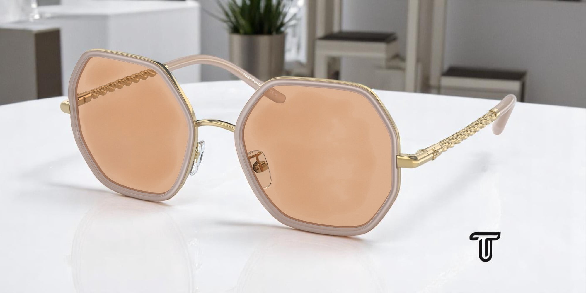 Tory Burch Sunglasses color Milky Ivory/Olive Tory Burch TY9062U Women main image 3
