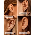 thumbnail image 4 of VEEDOFA 4-Pair Gold Earrings Set for Women, CZ Studs & Huggie Hoops, 14K Gold Plated, 4 of 6