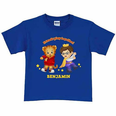 Personalized Daniel Tiger's Neighborhood Stars & Friends Toddler Boy T-Shirt, Royal (Tiger And Man Best Friends)