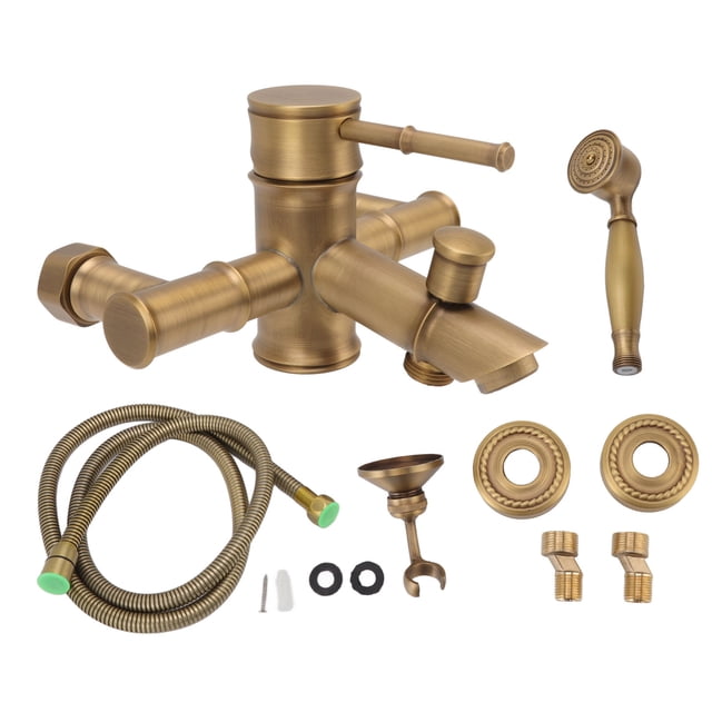 Ducha de baño de latón, conjunto de ducha de mano de montaje en pared Simple antiguo europeo con accesorios para baño