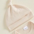 thumbnail image 5 of Cjfdfy Newborn Baby Boy Girl Fall Outfit Hello I'm New Here Print Long Sleeve Ribbed Romper And Hat Infant Cute Coming Home Fall Winter Outfit 0-6 Months, 5 of 9