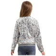 thumbnail image 3 of iiniim Girls Sequin Bomber Jacket Lightweight Sparkle Long Sleeve Zipper Jacket Coat Dancing Party A Silver 12, 3 of 7