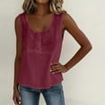 thumbnail image 7 of VBVC Women's Floral Embroidered Tank Top , Ladies' U-Neck Sleeveless Blouse , Summer Boho Vacation Shirts For Women,Wine,S-2XL, 7 of 7