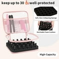 thumbnail image 2 of Clear Nail Polish Holder Case for 30 Bottles, PVC Makeup Storage Organizer Box,pink, 2 of 8