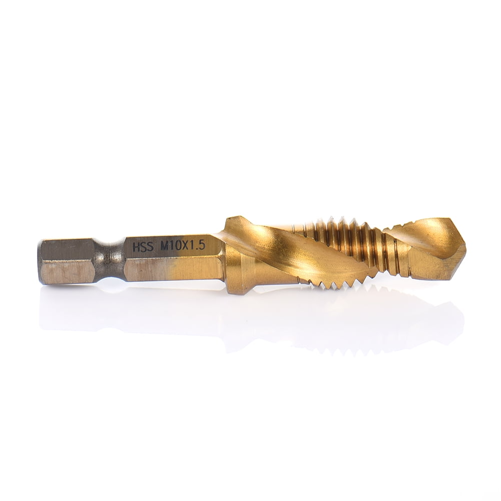 Hex Shank Titanium Plated Screw Thread Drill Bits Compound Tap M3-M10 6pcs Hot