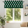 thumbnail image 6 of Vintage Rhombus Valances for Windows, 42 x 12in, Green Black White Rod Pocket Kitchen Valance Curtain Light Filtering Window Treatments for Living Room Bedroom, 1 Panel, 6 of 7