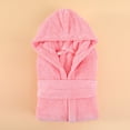 thumbnail image 5 of XIAONU Women's Waffle Plush Hooded Robe Loose Long Sleeve Wrap V Neck Loungewear Cozy Warm Relax Robes, 5 of 5