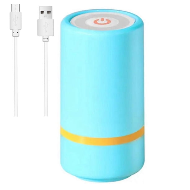 Mini sellador de bolsas portátil recargable por USB, de mano, para cocina, inteligente, para alimentos pequeños, para el hogar, con 10 bolsas, color azul