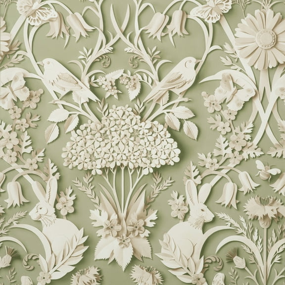 Fine Décor Fae Sage Woodland Wallpaper, 20.5-in by 33-ft, 56.38 sq. ft
