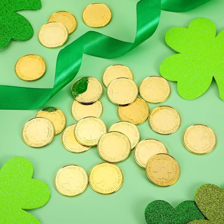 Celaza 200pcs St. Patrick's Day Stickers – Shamrock, Clover, Gold Coin Self-Adhesive Decorations