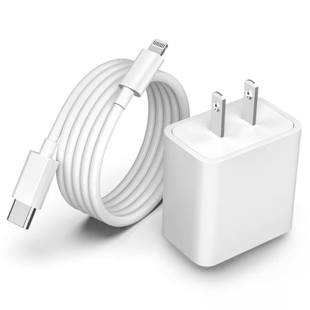 PANFF iPhone Charger iPad Charger 20W PD USB C Wall Fast Charger Adapter with 6FT Type C to Lightning Cable Compatible for iPhone 14 13 12 11 Pro Max XR XS X,iPad-White