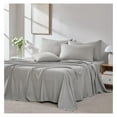 thumbnail image 5 of PaFagwy Extra Deep Pocket Sheets Set, 4-Piece Ultra-Soft Microfiber Bed Sheets with 21" Deep Fitted Sheet , Oversize Flat Sheet, 2 Pillowcases, Steel Grey, 5 of 8