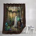 thumbnail image 3 of Halloween Shower Curtains for Bathroom, Fall Horror Ghosts Cat Botanical Plants Waterproof Fabric Shower Curtain, Decorative Bathroom Curtain for Bathtub, 72"x84", No Hooks Included, 3 of 9