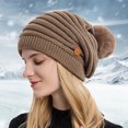 thumbnail image 2 of Wuphunn Womens Warm Y2k Thermal Hat Stocking Caps Warm Skull Cap Knit Hats for Women Fleece‑Lined Skull Beanie women's hats & caps Khaki One Size, 2 of 4